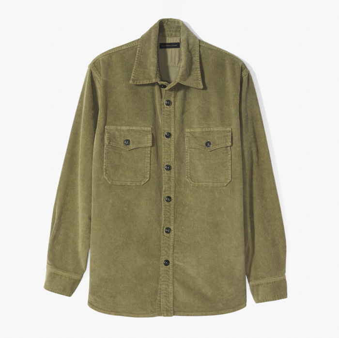 LEONARD 101 OVER SHIRT (WASHED CORDUROY) OLIVE