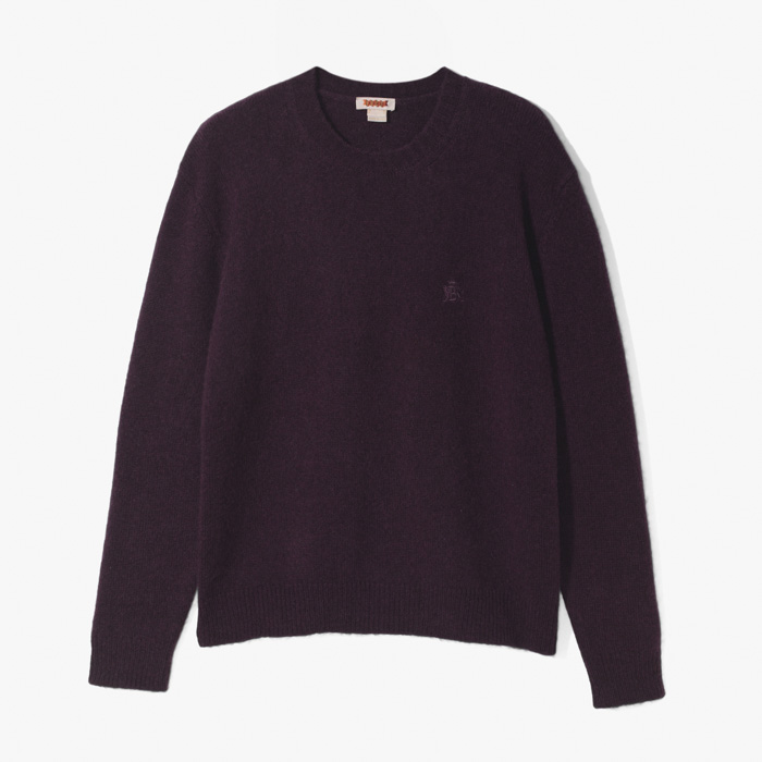 SOFT WOOL CREW NECK PURPLE PLUM(PURPLE)