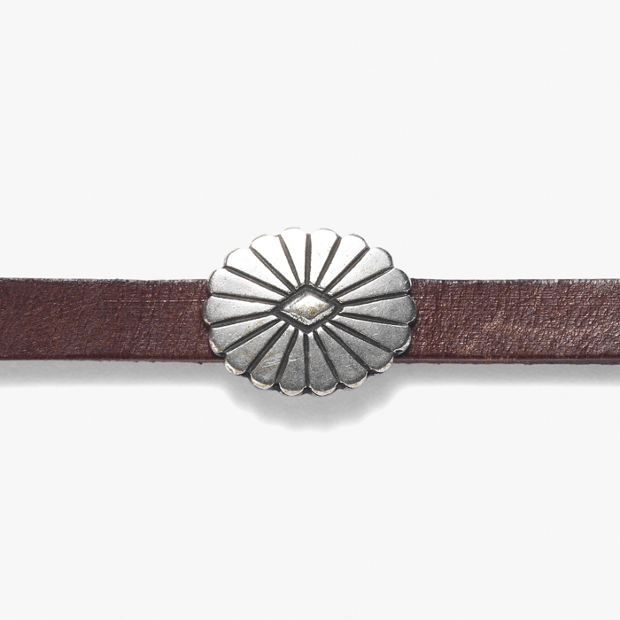 CONCHO LEATHER BRACELET BROWN