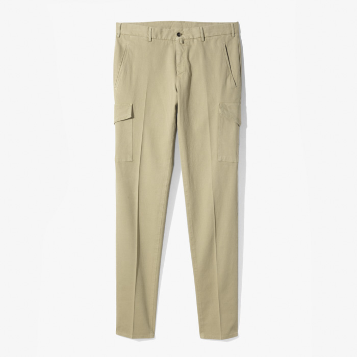 SLIM FIT CARGO PANT (STRETCH BROKEN TWILL) BEIGE