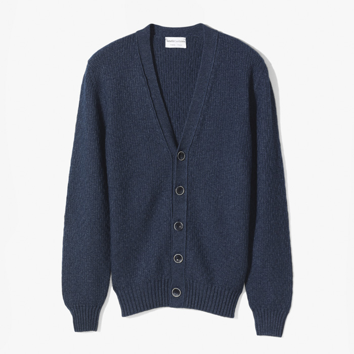 NEW VERTICAL RIB CARDIGAN MIDNIGHT BLUE