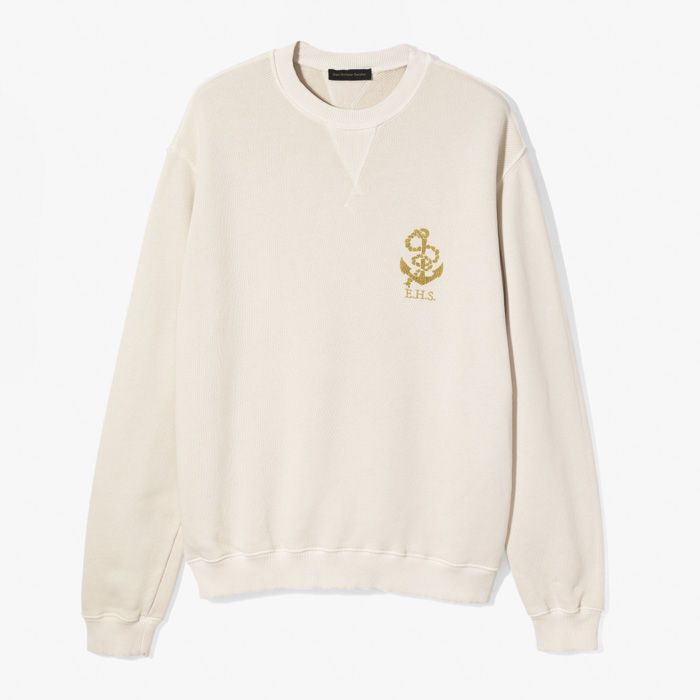 STAM 230 WASHED SWEATSHIRT (ANCHOR EMBROIDERED) OFF-WHITE
