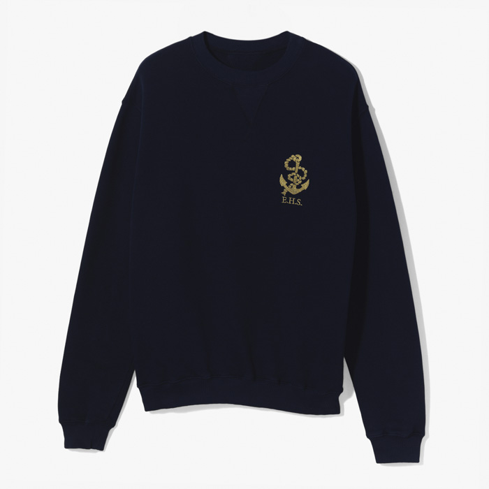 STAM 230 WASHED SWEATSHIRT (ANCHOR EMBROIDERED) BLUE