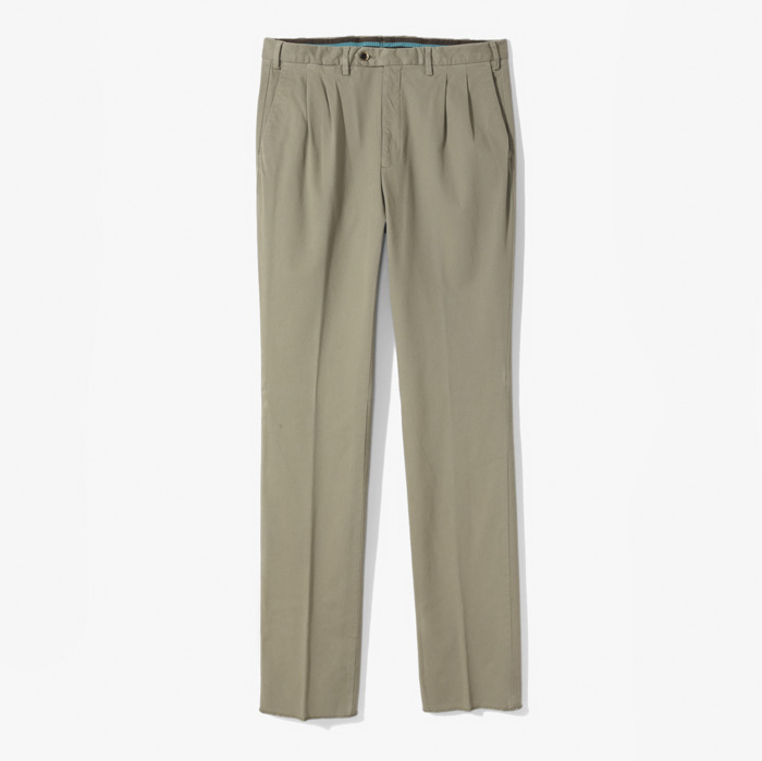 NEW SLIM FIT 2PLEATS (GABARDINA COTONE MODAL STRETCH) STONE