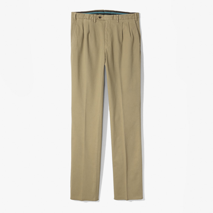 NEW SLIM FIT 2PLEATS (GABARDINA COTONE MODAL STRETCH) BEIGE