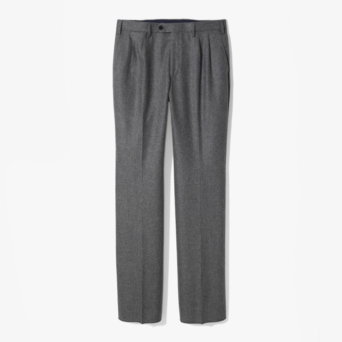 NEW SLIM FIT 2PLEATS (FLANELLA CARDATA) GRAY