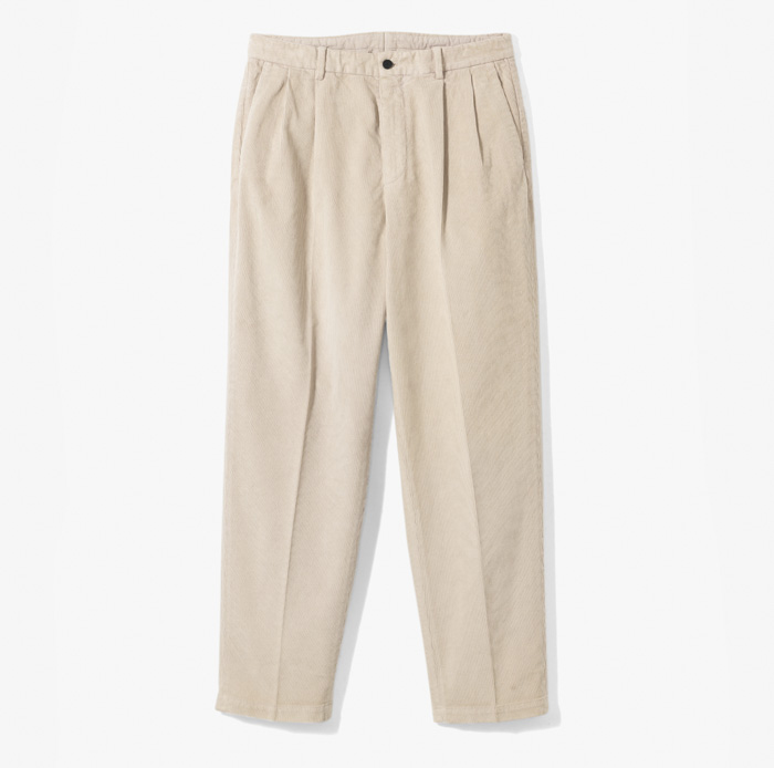 2PLEATS CLASSIC PANT (Soft corduroy stretch GARMENTS DYED) SKIN BEIGE