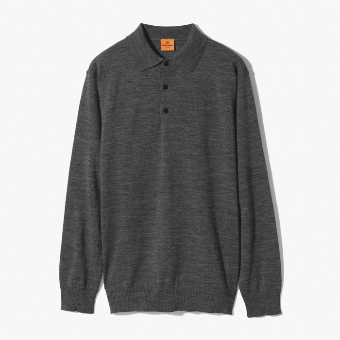 MARINE POLO KNIT GRAY