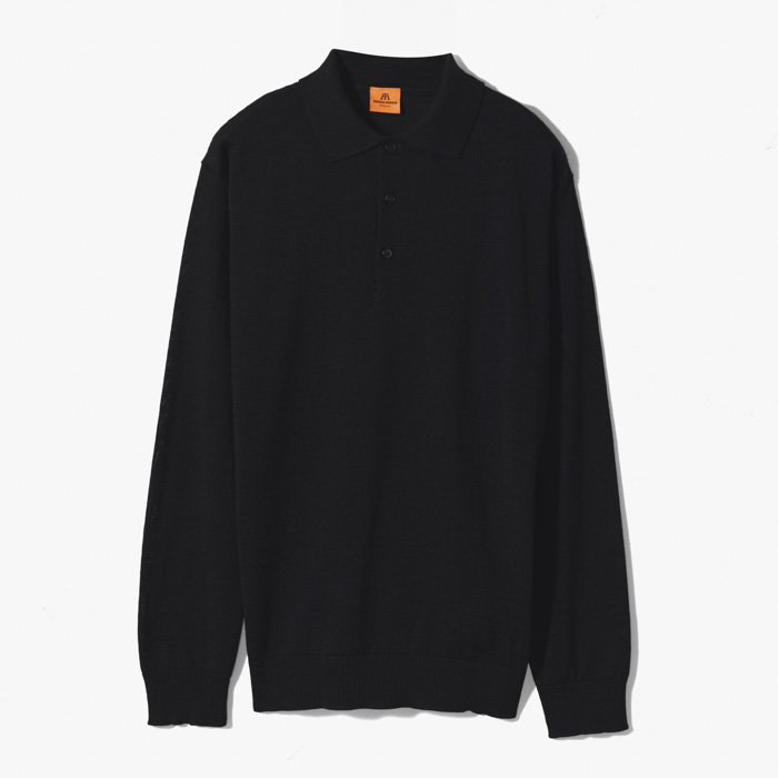 MARINE POLO KNIT BLACK