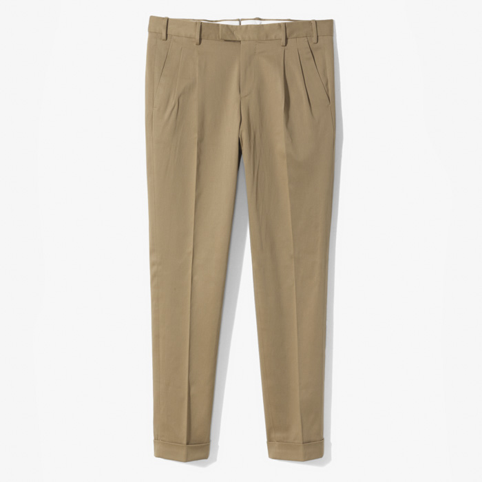 MASTER 2PLEATS PANT (STRETCH SOFT BATAVIA) DARK BEIGE