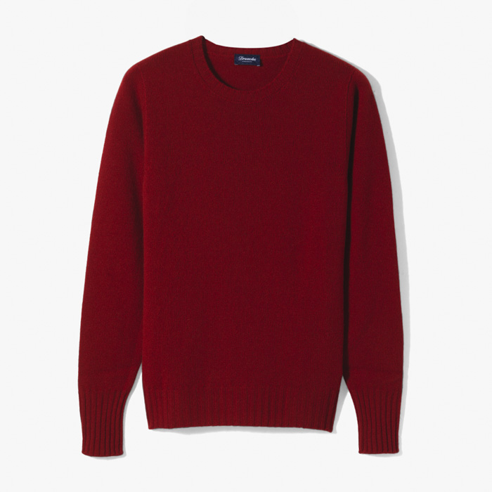 LAMBS WOOL CREWNECK KNITWEAR BURGUNDY