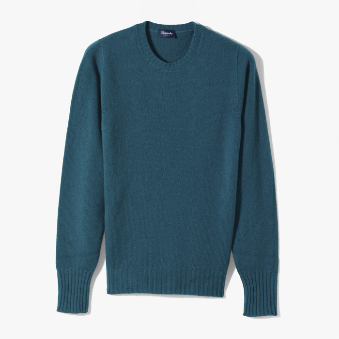 LAMBS WOOL CREWNECK KNITWEAR BLUE