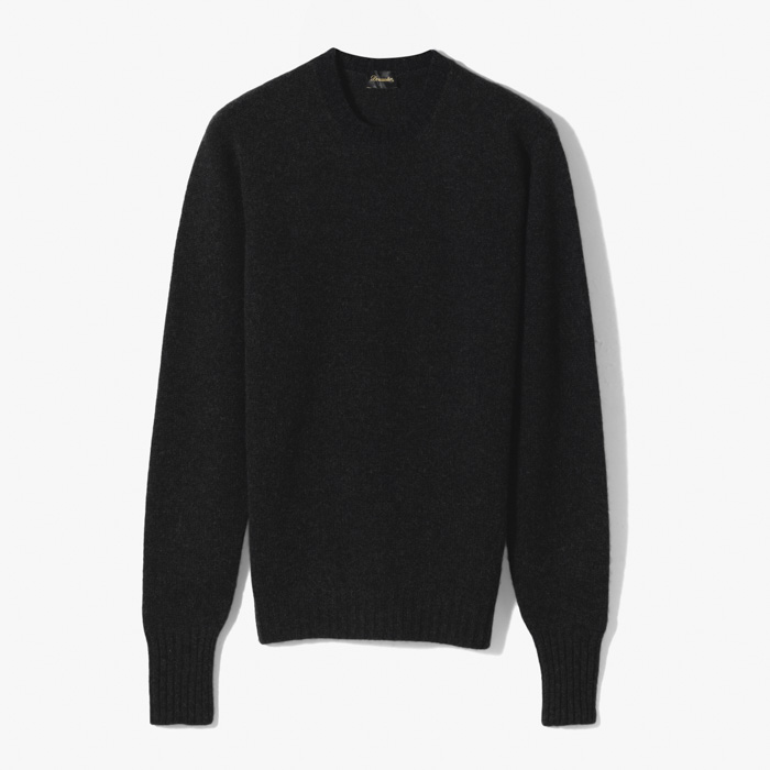 CASHMERE CREWNECK KNITWEAR CHARCOAL GRAY