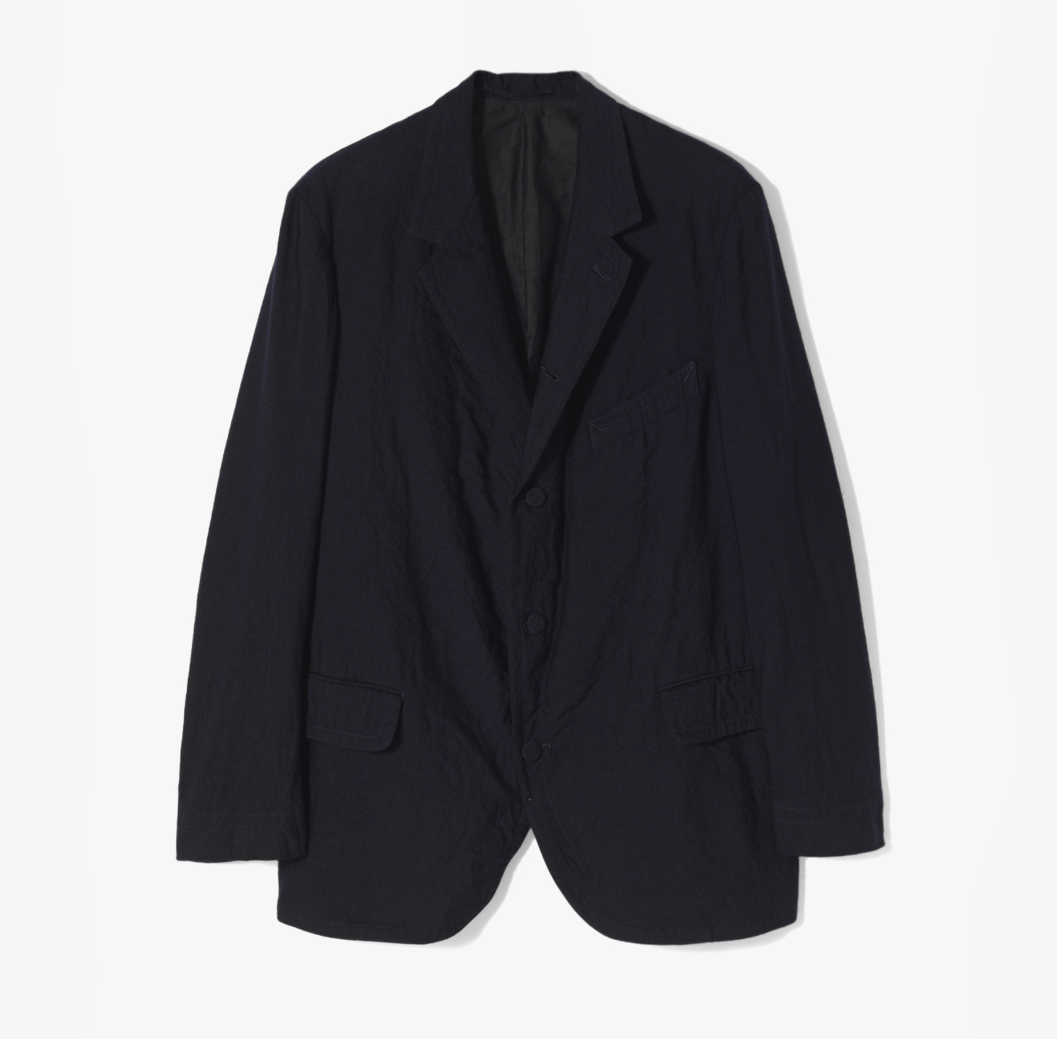 5B JACKET (WASHED WOOL LINEN CLOTH) NAVY