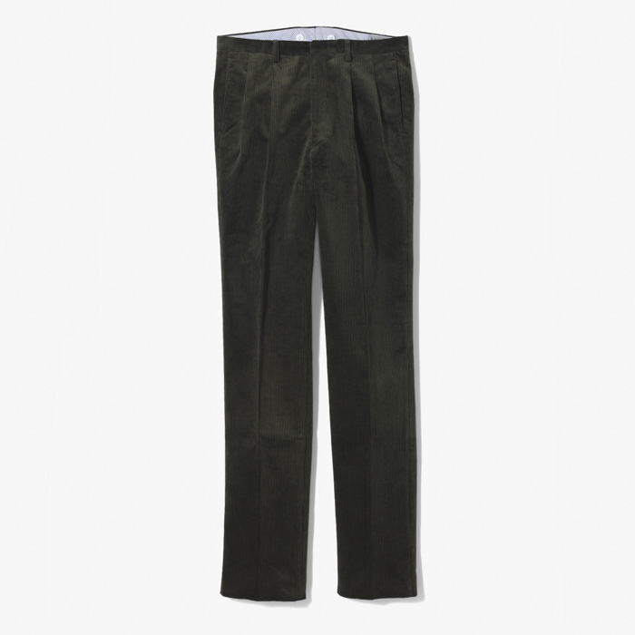 2PLEATS TROUSER (8WALES CORDUROY) OLIVE