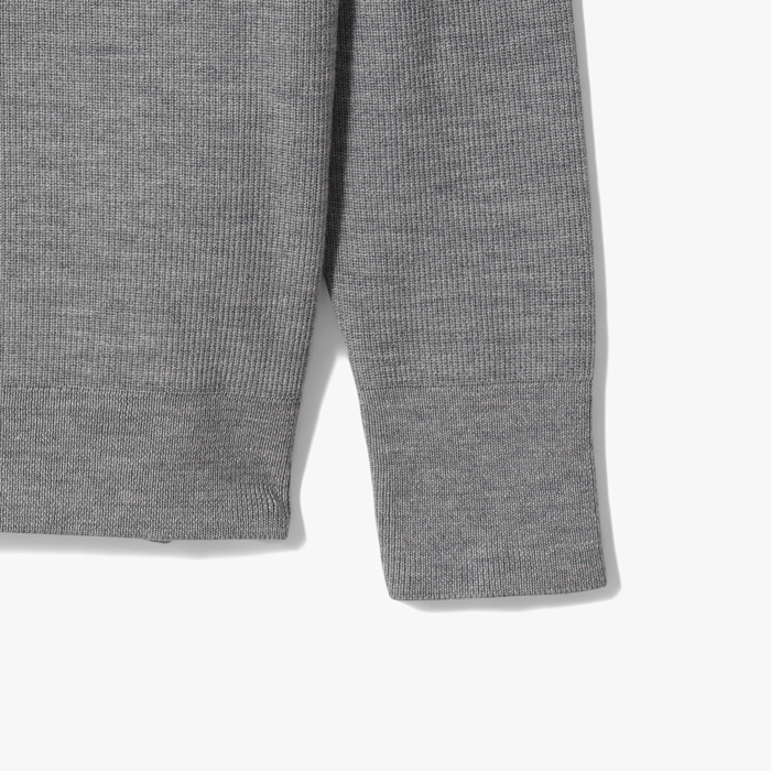 HALF-ZIP FULLOVER (MERINO WOOL RELAXED FIT) HEATHERED GRAY