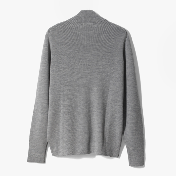 HALF-ZIP FULLOVER (MERINO WOOL RELAXED FIT) HEATHERED GRAY