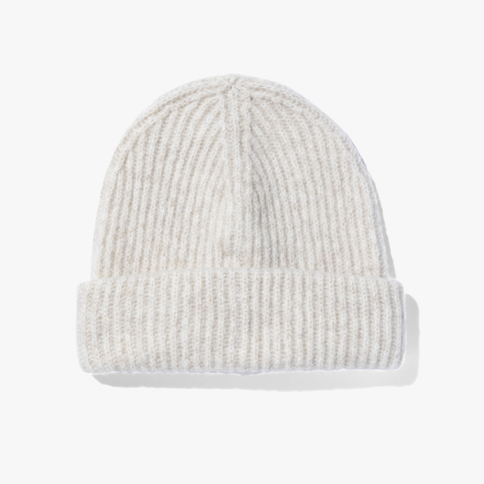 CASHMERE BEANIE (MOULINE) ECRU