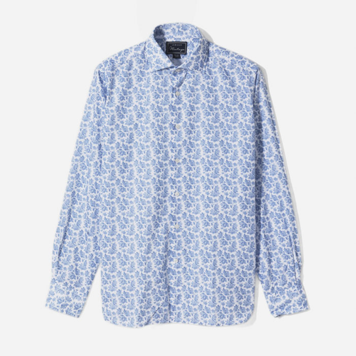 VINTAGE SLIM SHIRT (FLORAL PATTERN) BLUE