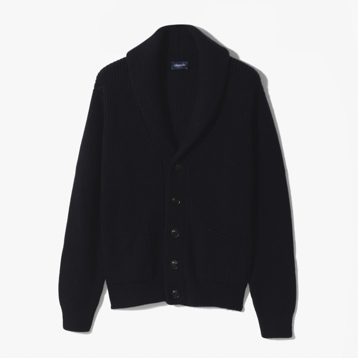 SHAWL COLLAR CARDIGAN (MERINO WOOL) NAVY