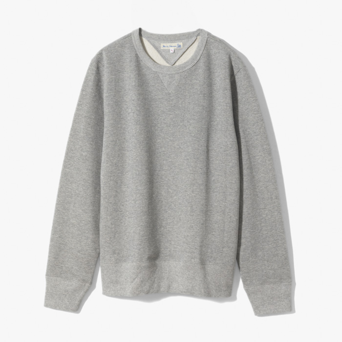 346 CLASSIC LOOPWHEELED SWEATSHIRT (LOOPBACK FLEECE) HEATHERED GRAY