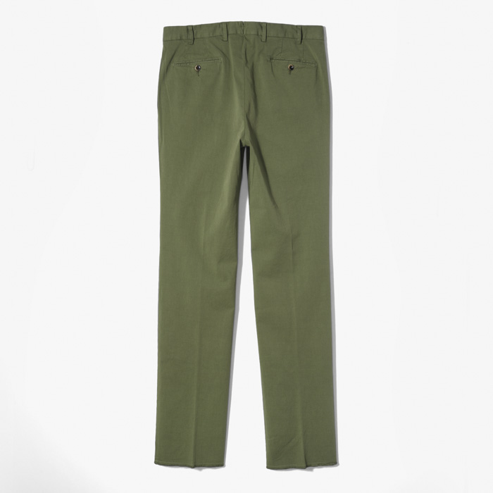 NEW SLIM FIT 2PLEATS MILITARY GREEN