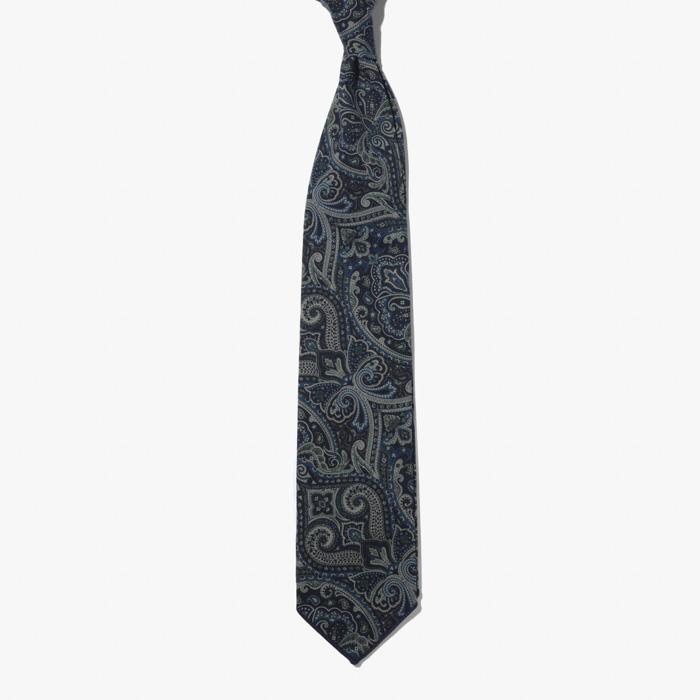 NECK TIE (COTTON PAISLEY PRINT) NAVY