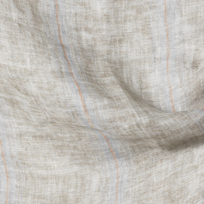 PRINTED LINEN SCARF (STRIPE) BEIGE