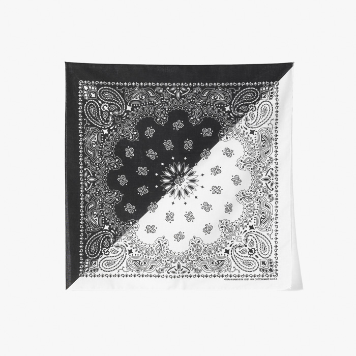 PAISLEY BANDANNA (BLACK/WHITE) BLK&WHT