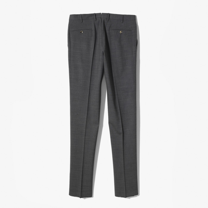 BUSINESS SLIM FIT 1PLEAT PANT (TROPICAL B-STRETCH 3D-EFFECT WOOL) GRAY