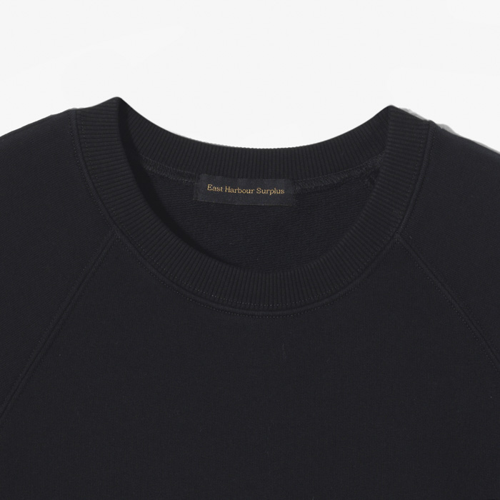 RAGS 501 RAGLAN HALF SLEEVE SWEATSHIRT BLACK