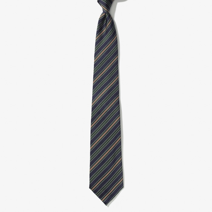 SILK TIE (STRIPE 5) GREEN