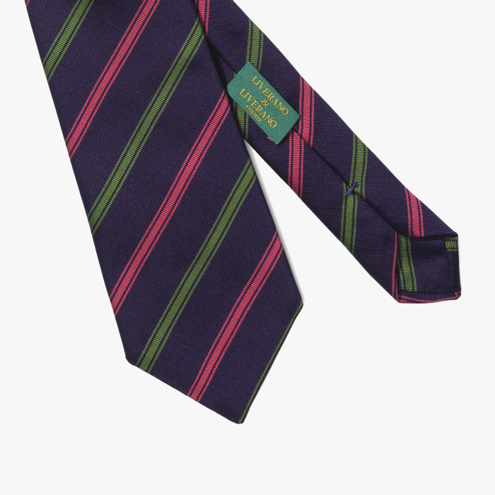 SILK TIE (STRIPE 3) PURPLE