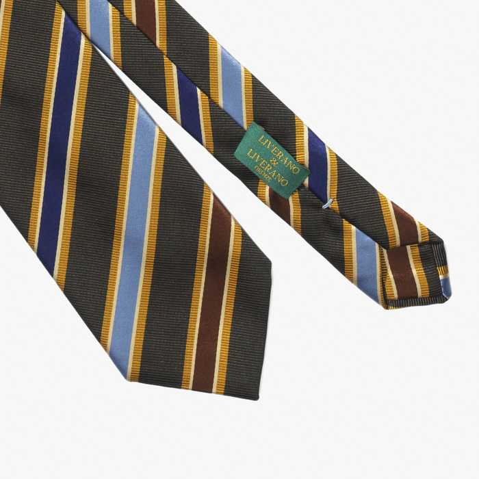 SILK TIE (STRIPE 2) OLIVE