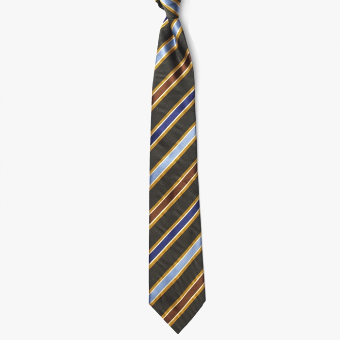 SILK TIE (STRIPE 2) OLIVE