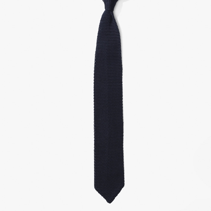 SILK KNIT TIE DARK NAVY