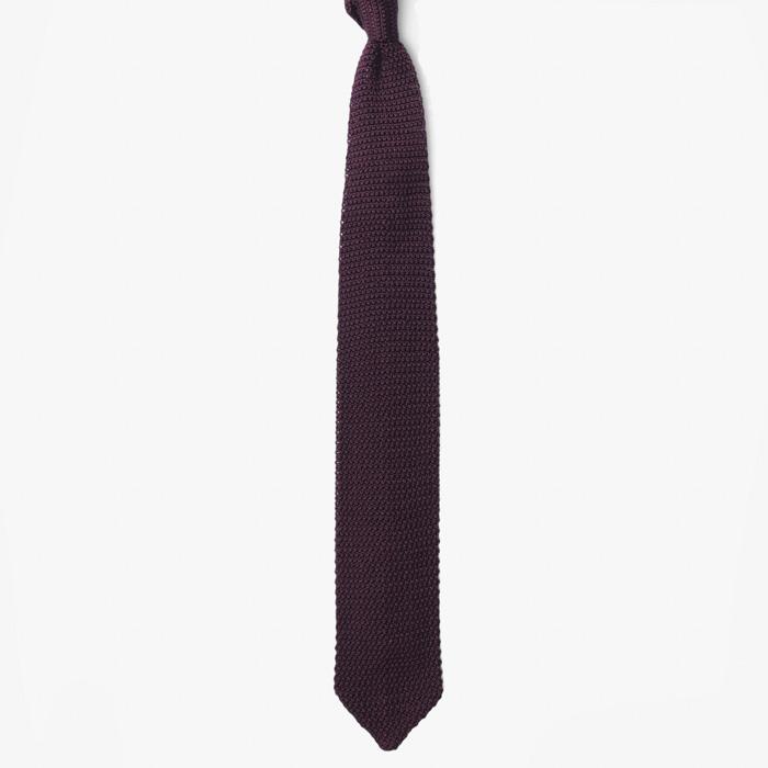 SILK KNIT TIE PURPLE