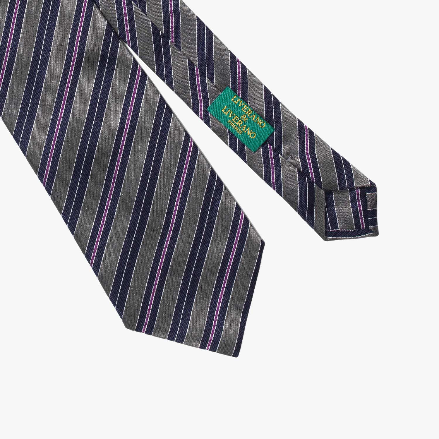 SILK TIE (STRIPE 5) GRAY