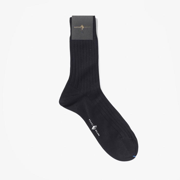 CLASSIC SHORT RIB SOCKS (SCOTTISH THREAD) BLACK