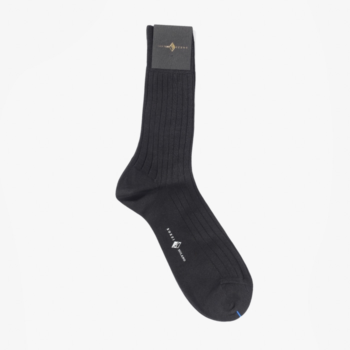 CLASSIC SHORT RIB SOCKS (SCOTTISH THREAD) DARK GRAY