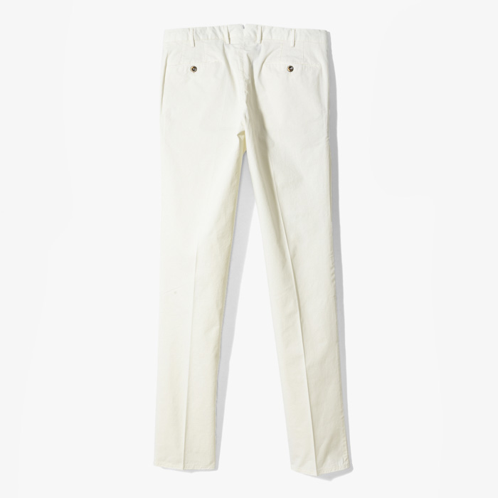 BUSINESS SLIM FIT 1PLEAT PANT (LIGHT STRETCH GABARDINE) OFF-WHITE