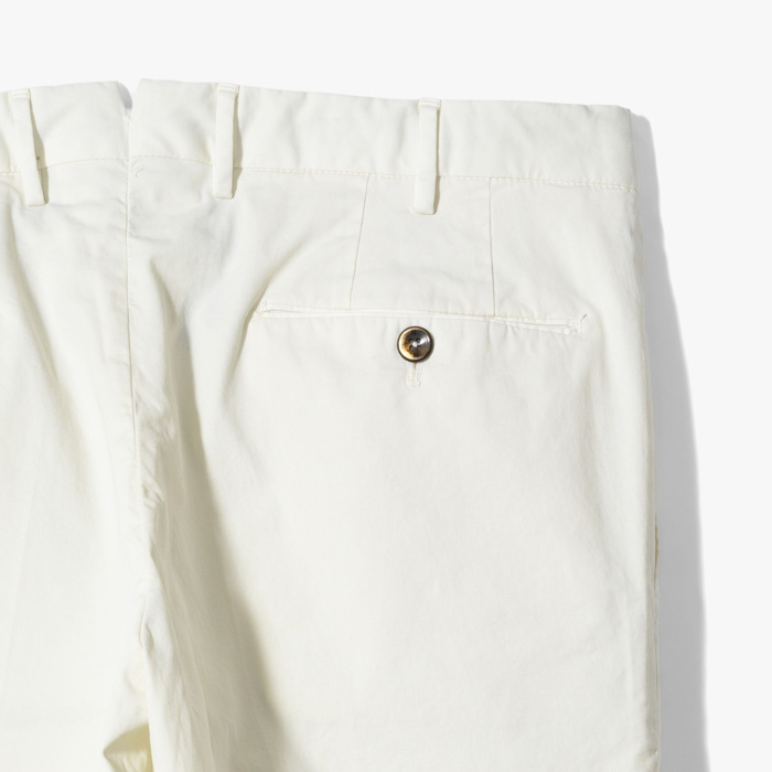 BUSINESS SLIM FIT 1PLEAT PANT (LIGHT STRETCH GABARDINE) OFF-WHITE