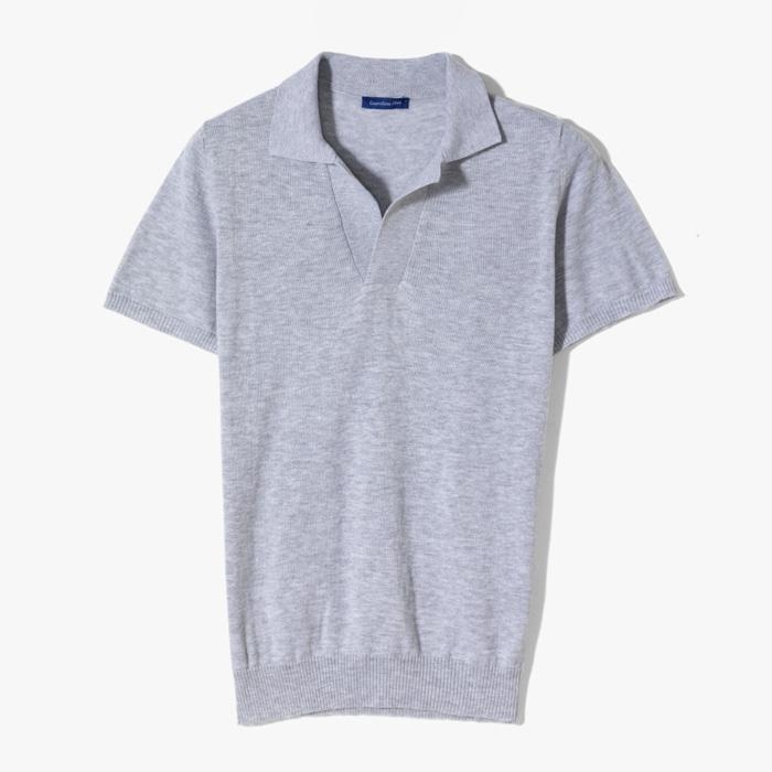 MC OPEN COLLAR POLO SHORT SLEEVES LIGHT GRAY