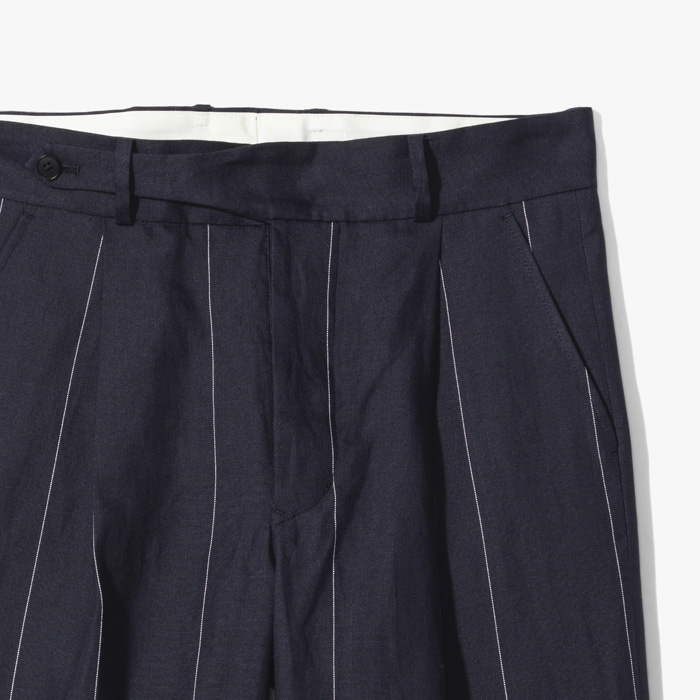 SEMI-FLARE WIDE PANTS (PINSTRIPE) NAVY