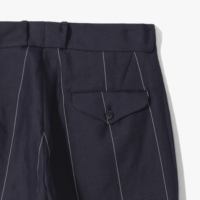 SEMI-FLARE WIDE PANTS (PINSTRIPE) NAVY