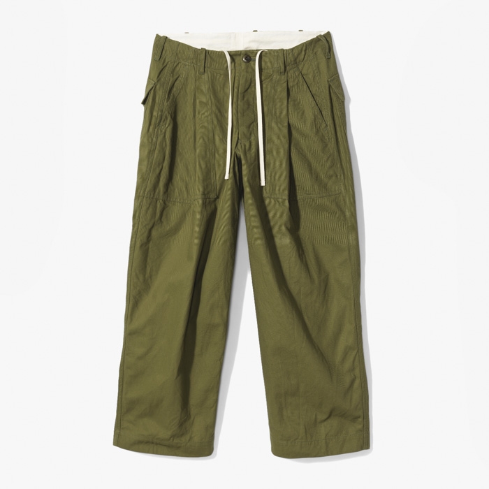 HIGH TWIST OXFORD WIDE PANTS KHAKI