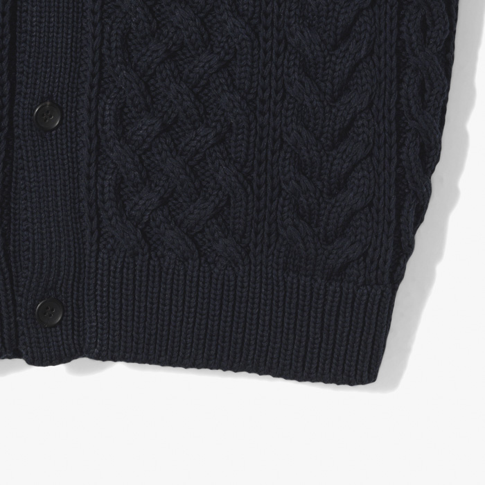 3G ARAN STITCH VEST NAVY