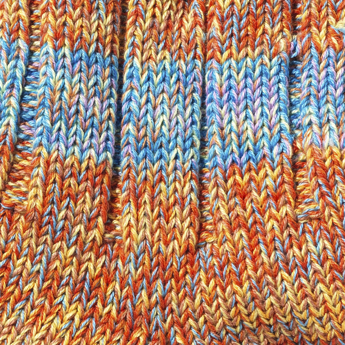 60 YARNS COTTON RIB STRIPE SOCKS ORANGE