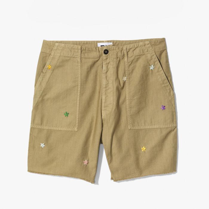 BERMUDA FATIGUE  SHORT (HAND EMBROIDERY) BEIGE