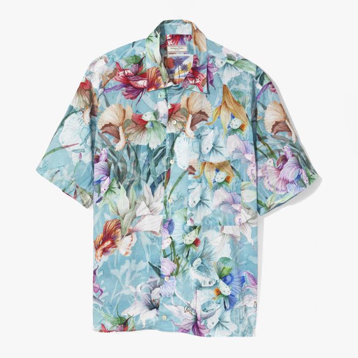 OVER SHIRT (COTTON) AQUA BLUE